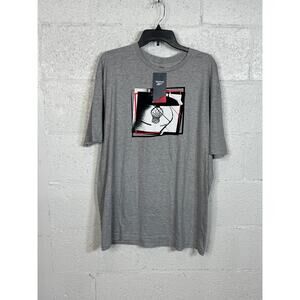 Reebok B-Ball Hoop Graphic Cotton Short Sleeve T-shirt, Heather Grey XL